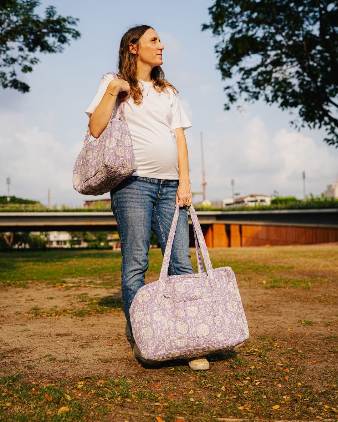 Sac Week-end Lola - Floral lilas