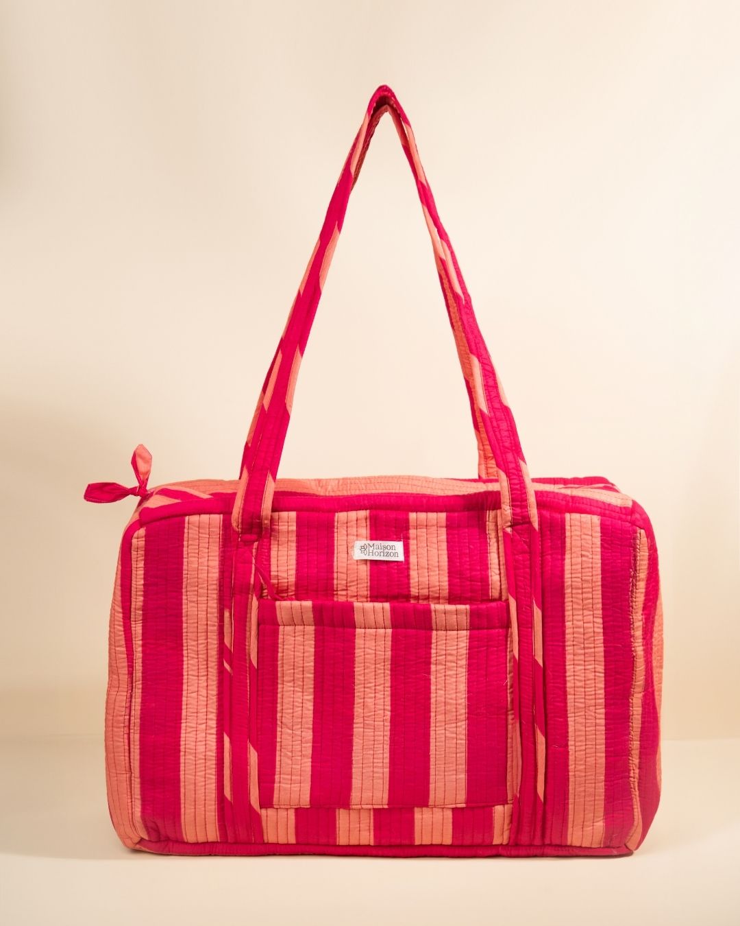 Sac Week-end Lola - Rayures Rose pêche