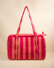 Sac Week-end Lola - Rayures Rose pêche