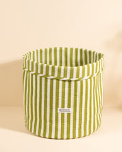 Panier de rangement décoratif Manila Rayures Vert Olive