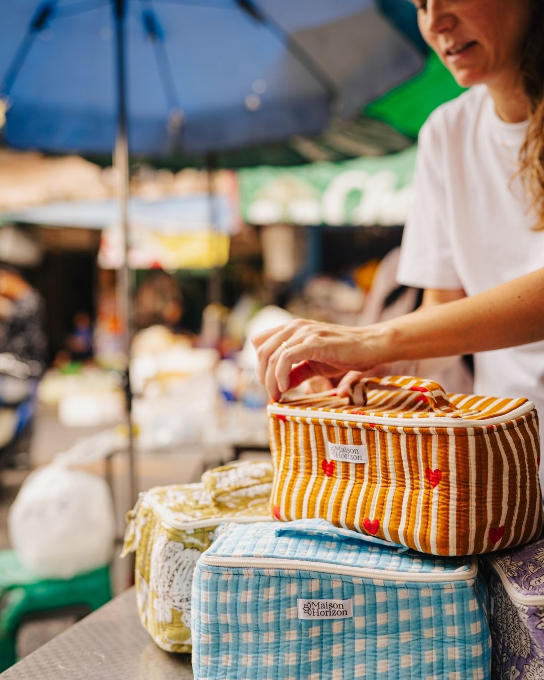 Glacière lunch box Neela Coeurs beige