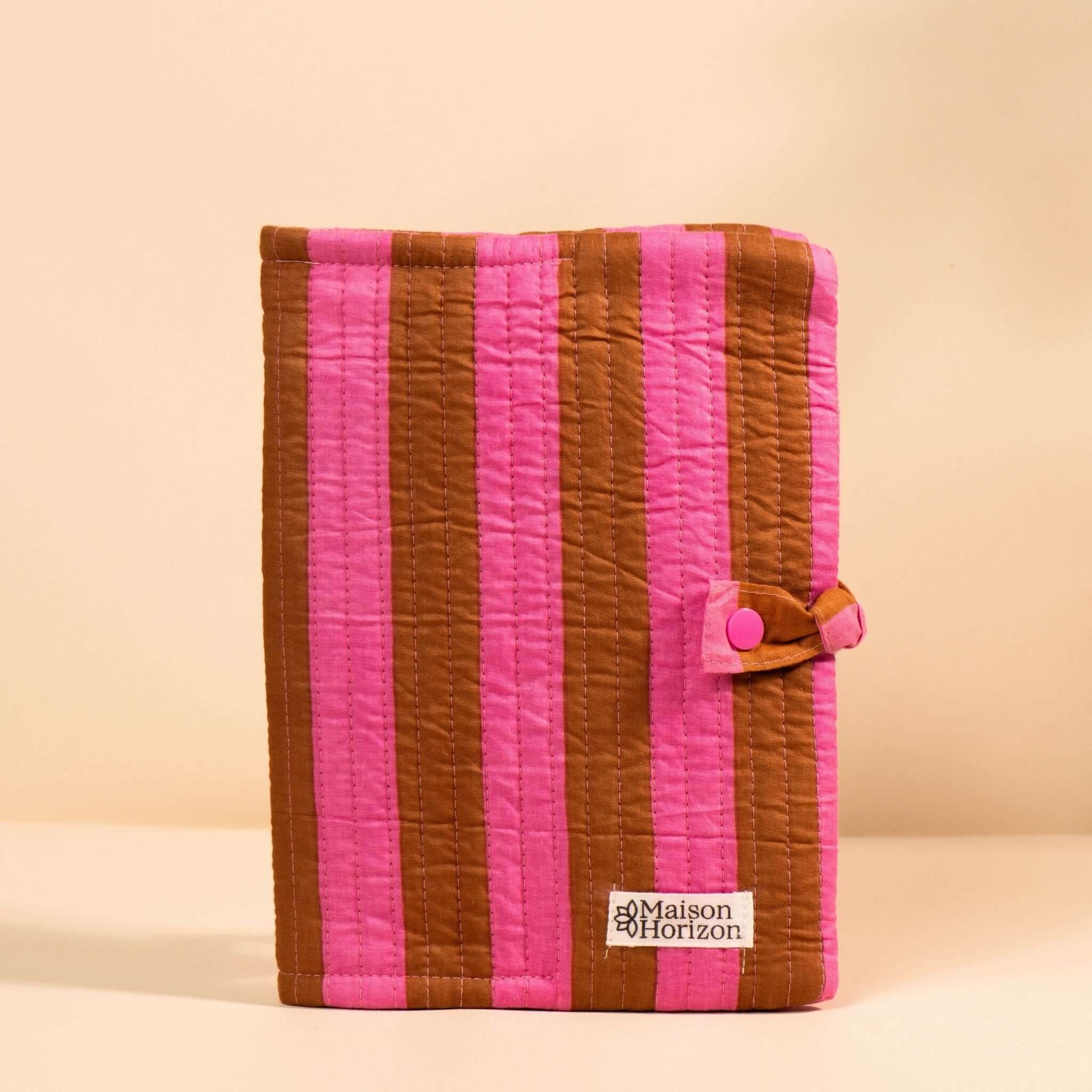 Couverture de carnet Noi.COUV054.Couleur: Rayé rose mocha