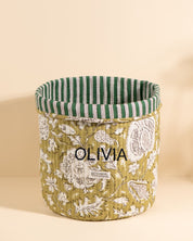 Panier de rangement décoratif Manila Light Kaki Floral