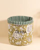 Panier de rangement Manila Light Kaki Floral