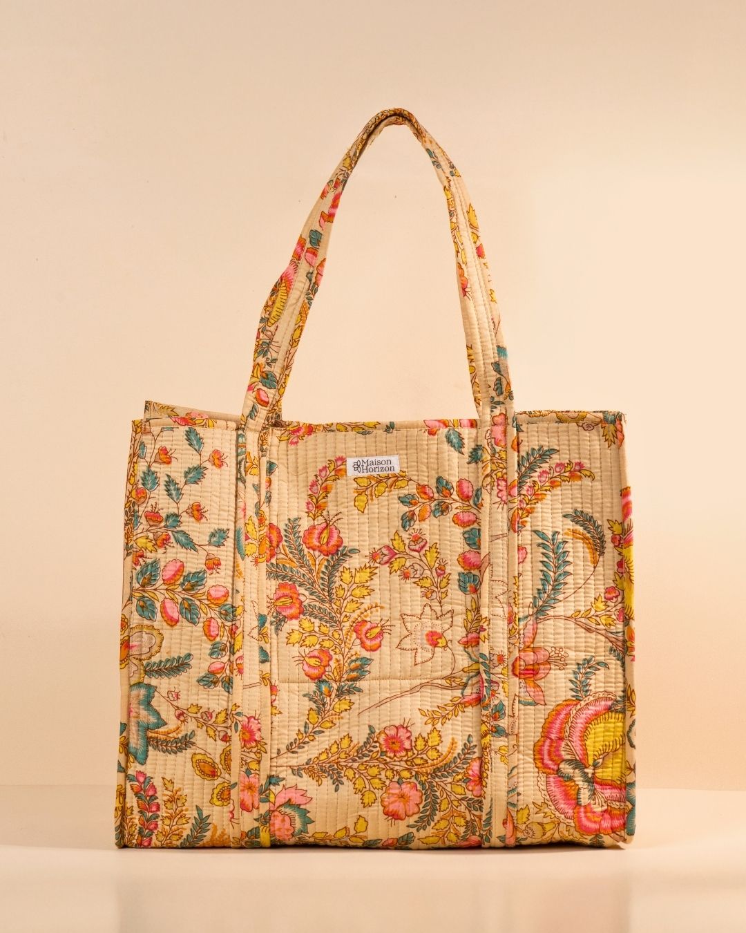 Sac Cabas réversible Deepa Beige Pastel