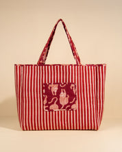 Sac Cabas réversible Deepa Jungle Lie De Vin