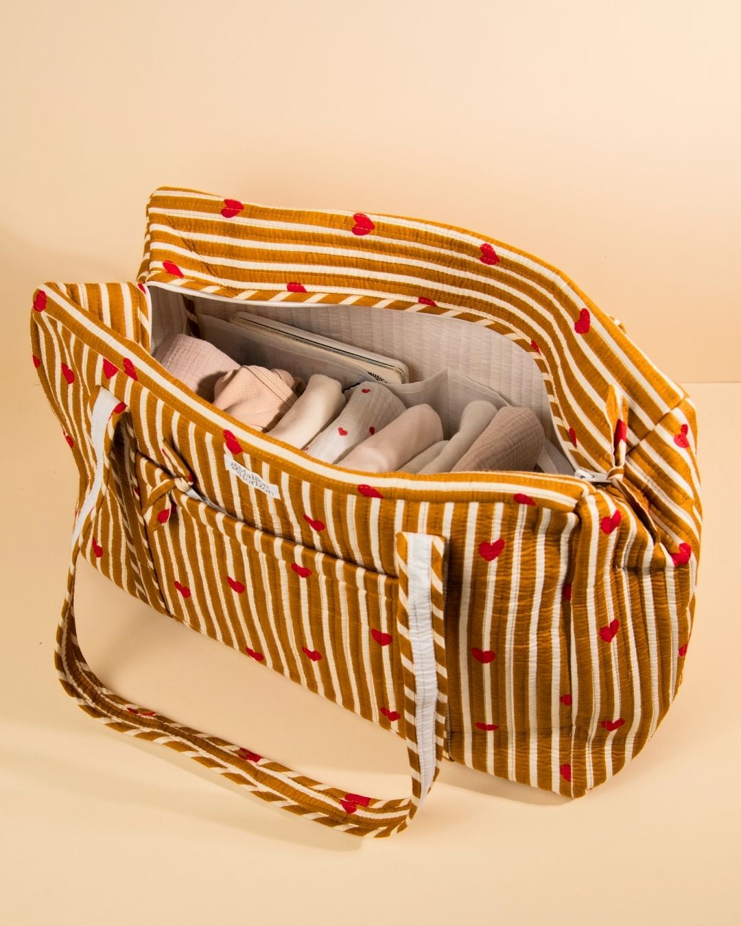 Sac Week-end Lola - Coeurs beige