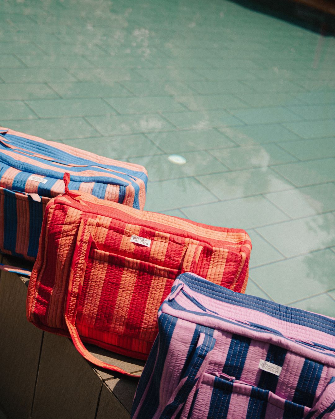 Sac Week-end Lola - Rayures Lilas marine