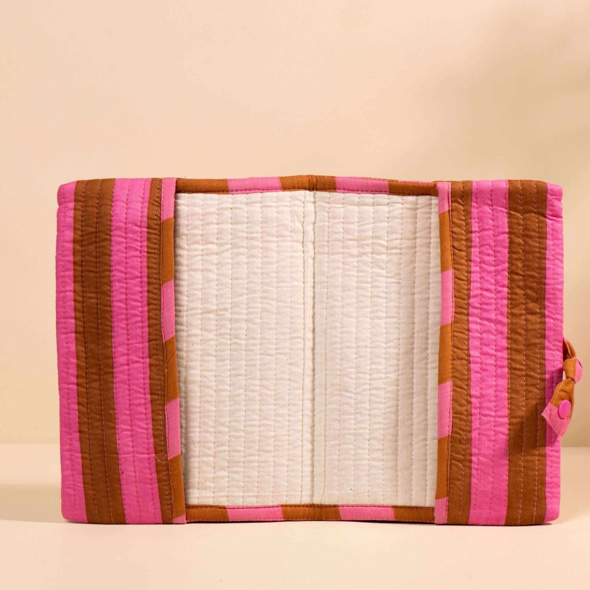 Couverture de carnet Noi.COUV054.Couleur: Rayé rose mocha