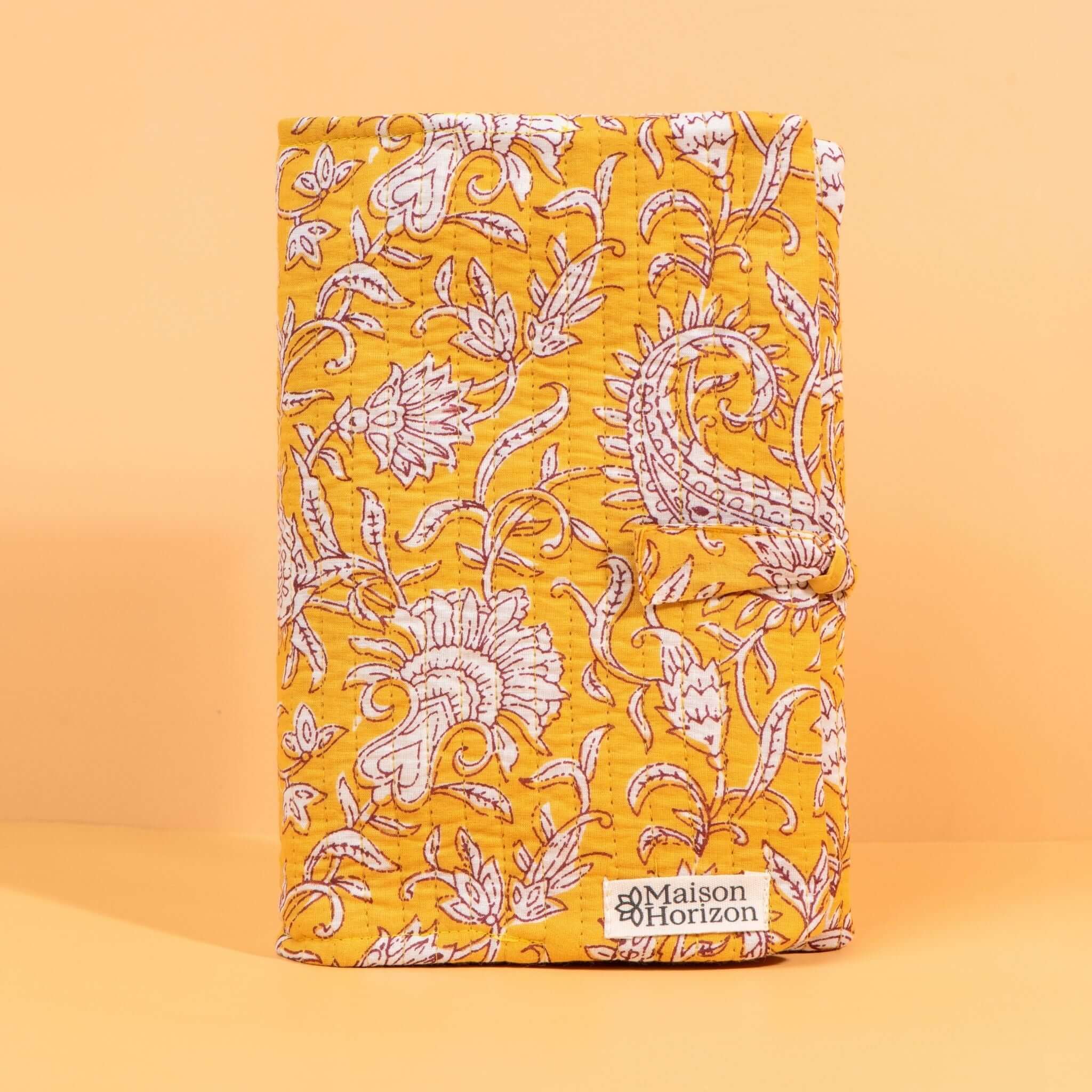 Couverture de carnet Noi.COUV004.Couleur: Jaune Floral