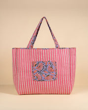 Sac Cabas réversible Deepa Mauve Pastel