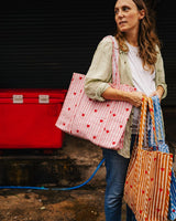 Sac Cabas réversible Deepa Coeurs rose