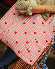 Sac Cabas réversible Deepa Coeurs rose