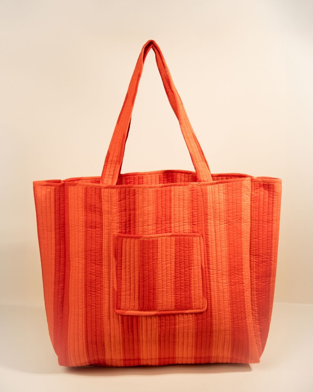 Sac Cabas réversible Deepa Corail rayé