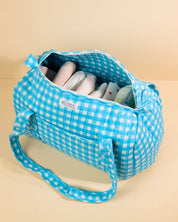 Sac à langer Sunee vichy bleu ciel