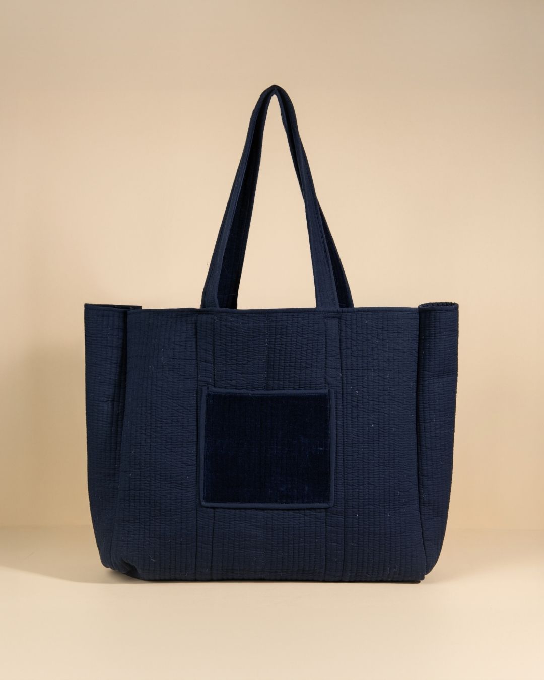 Sac Cabas réversible Deepa Velours Bleu Nuit