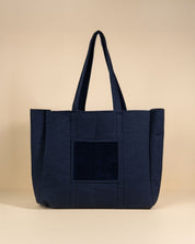 Sac Cabas réversible Deepa Velours Bleu Nuit