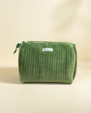 Trousse de toilette Banita velours kaki eucalyptus