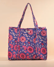 Sac Cabas réversible Deepa Purple Sunflower