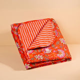 Couverture bébé ou plaid Nur Tangerine floral