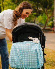 Sac à langer Sunee vichy bleu ciel