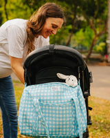 Sac à langer Sunee vichy bleu ciel