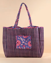 Sac Cabas réversible Deepa Purple Sunflower