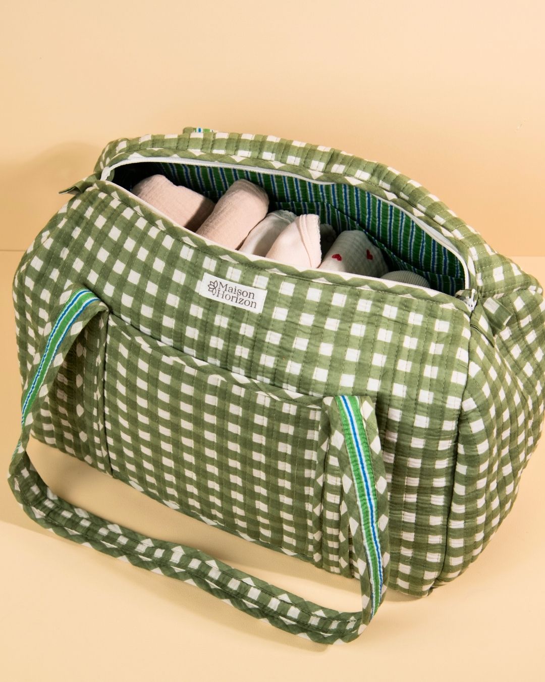 Sac à langer Sunee vichy kaki