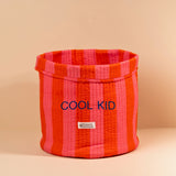 Panier de rangement Manila Corail rayé