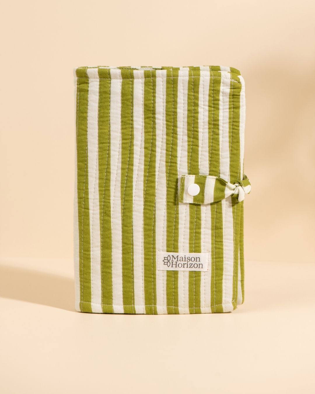 Couverture de carnet Noi Rayures Vert Olive