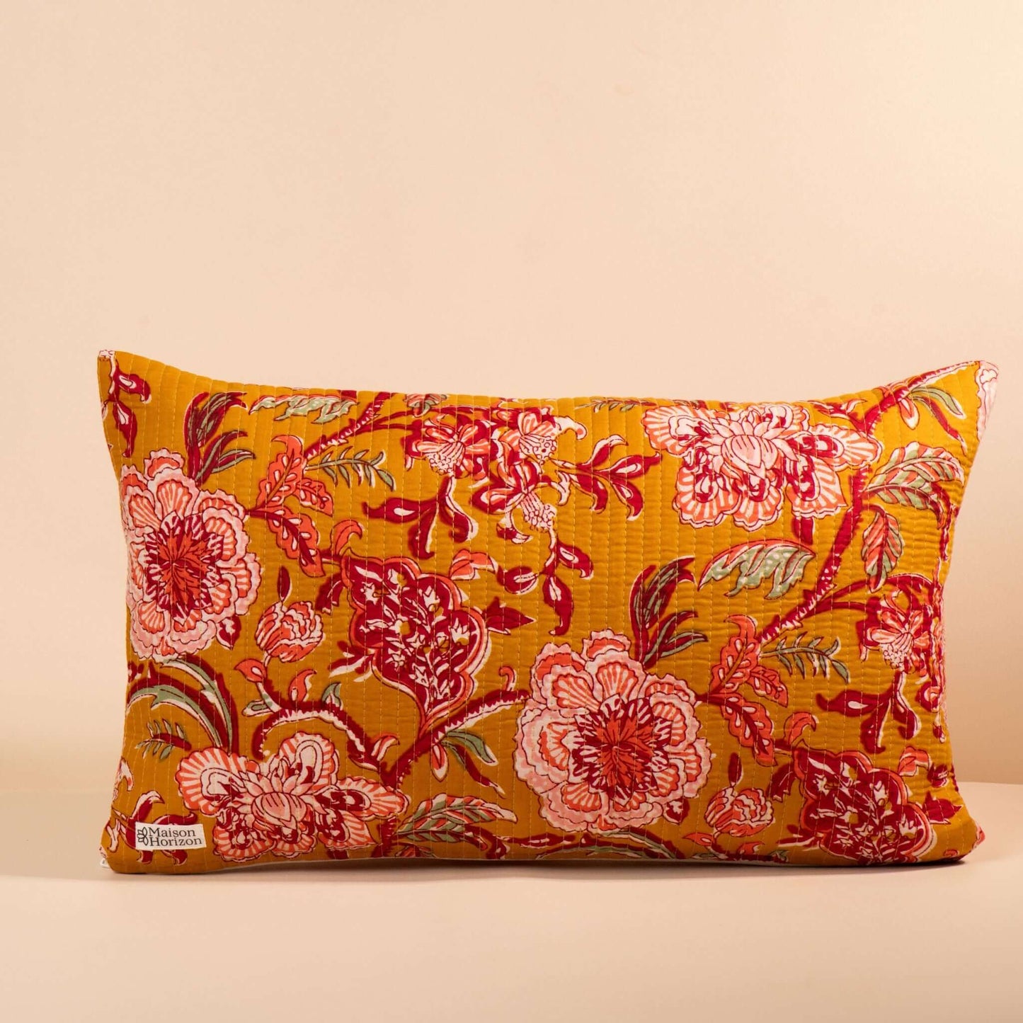 Housse de Coussin Indira 50x30cm.COUSS50004.Couleur: Floral moutarde