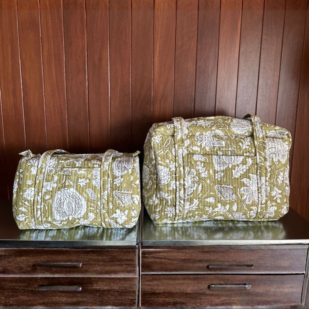 Sac Week-end ou à langer Lola Light kaki Floral