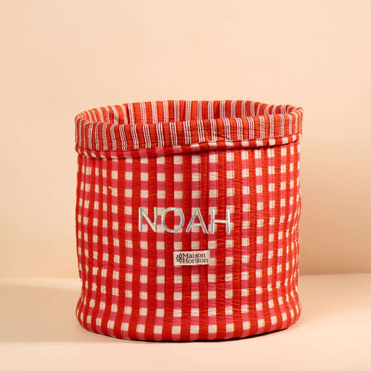 Panier de rangement décoratif Manila.PANIER002.Couleur: Vichy Cerise