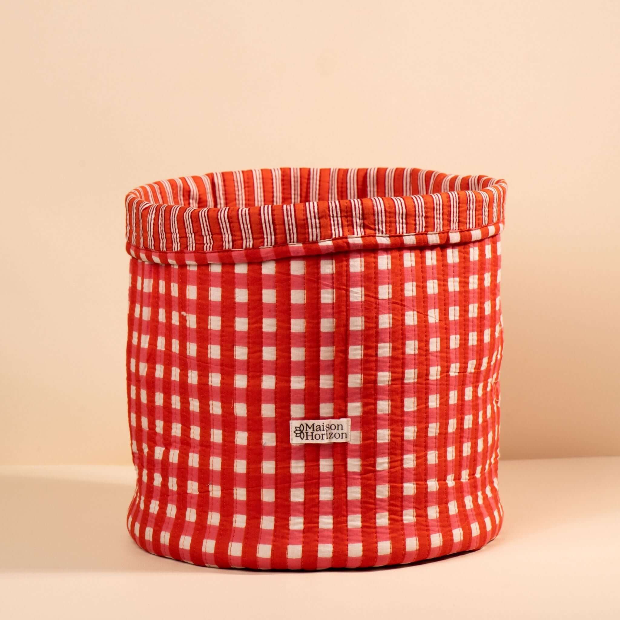 Panier de rangement décoratif Manila.PANIER002.Couleur: Vichy Cerise