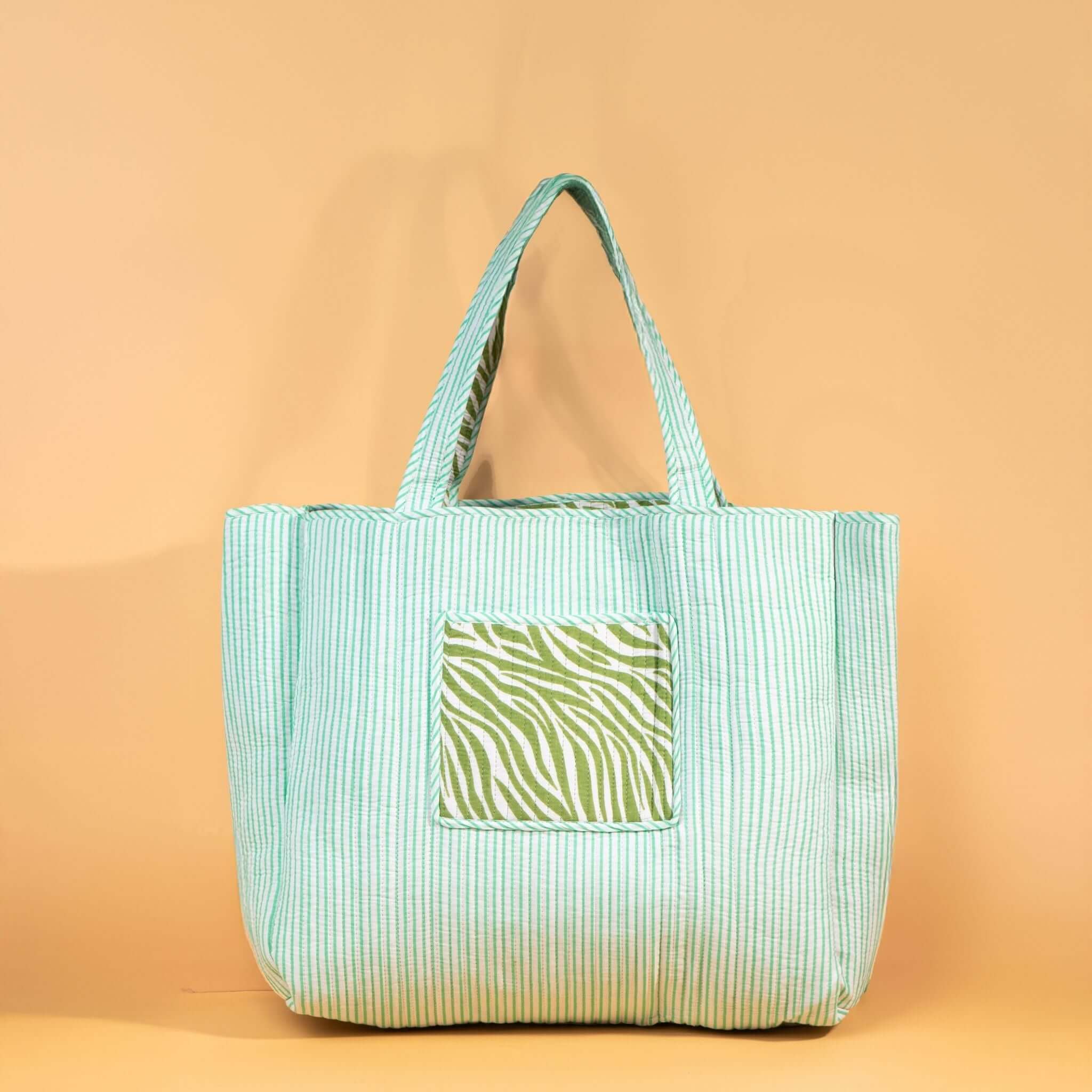 Sac Cabas réversible Deepa.TOTE058.Couleur: Jungle Ciel