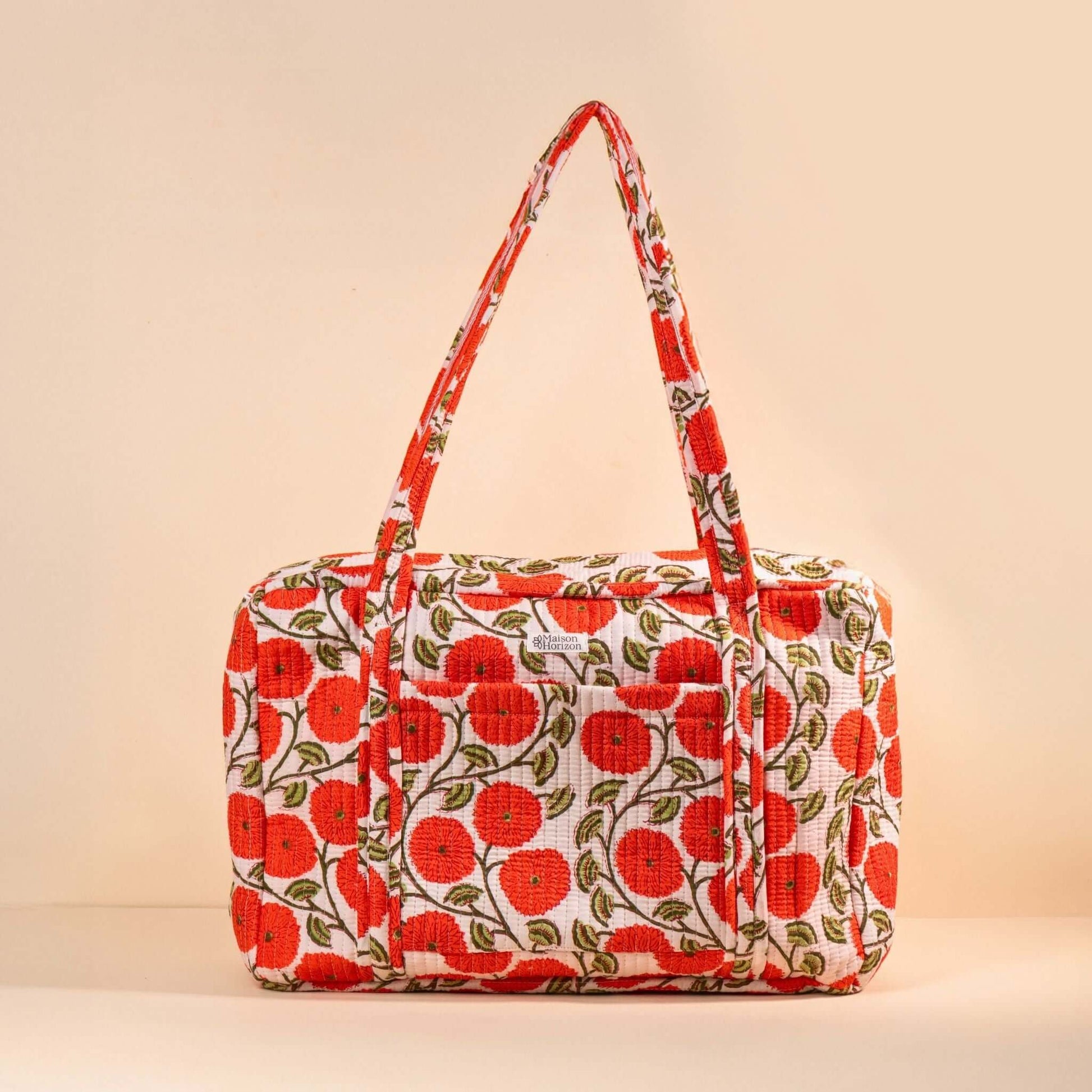 Sac Week-end ou à langer Lola.LOLAV2003.Couleur: Corail Floral