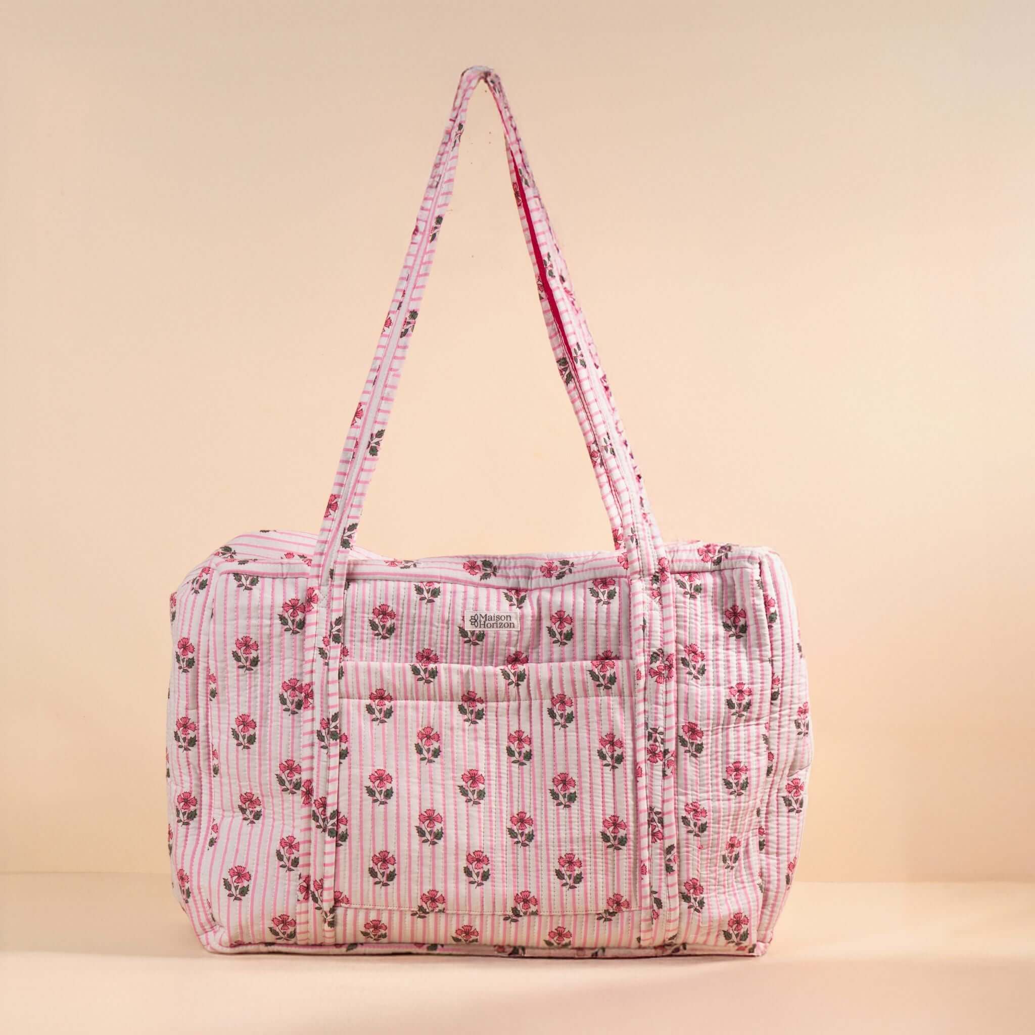 Sac Week-end ou à langer Lola.LOLAV2003.Couleur: Corail Floral