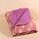 Couverture bébé ou plaid Nur jungle mauve