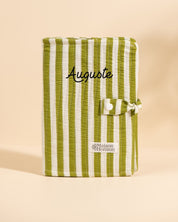 Couverture de carnet Noi Rayures Vert Olive