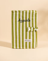 Couverture de carnet Noi Rayures Vert Olive